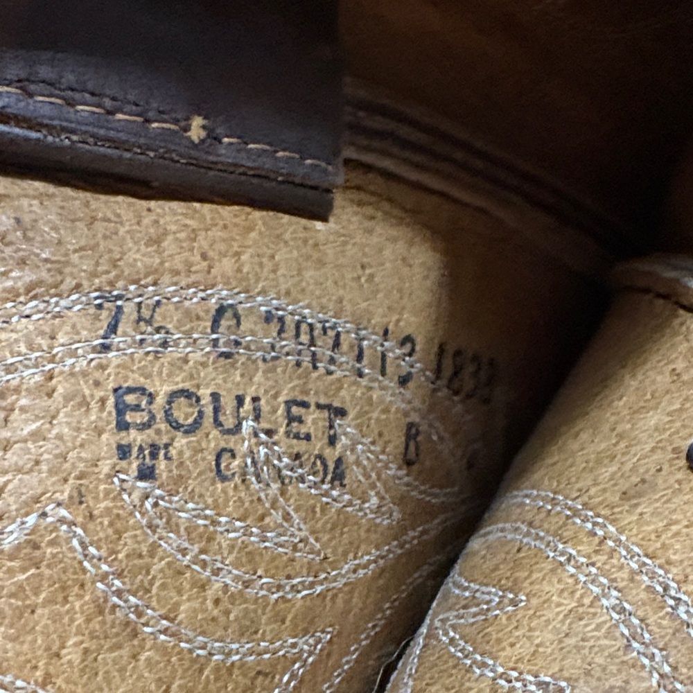 Western Style Brown Leather Heeled Boots - Picture 8 of 8